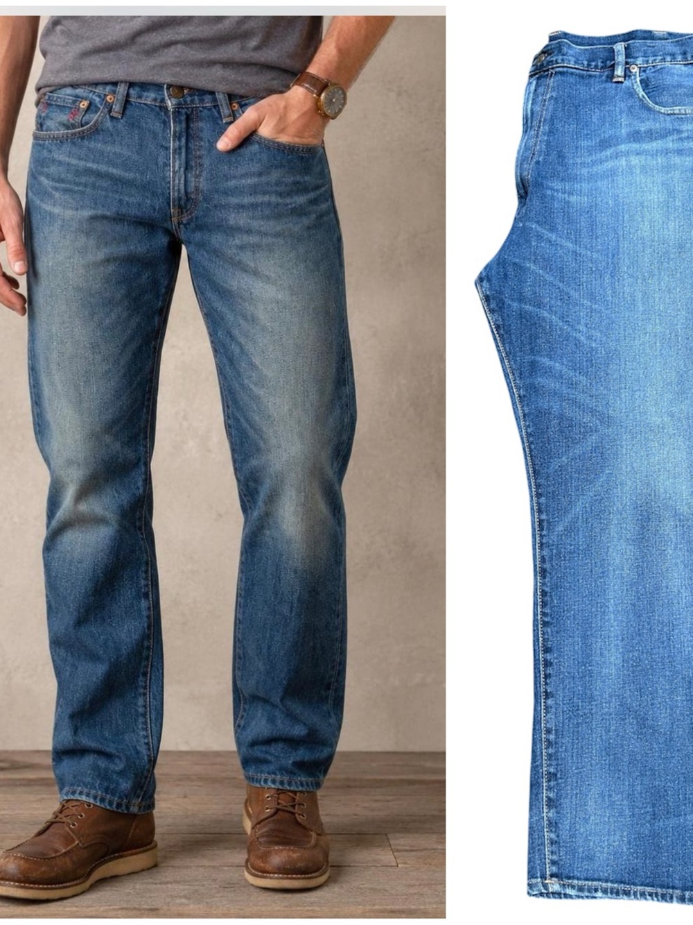 Polo Ralph Lauren Hampton Straight-Fit Medium Wash Mens Denim Jeans